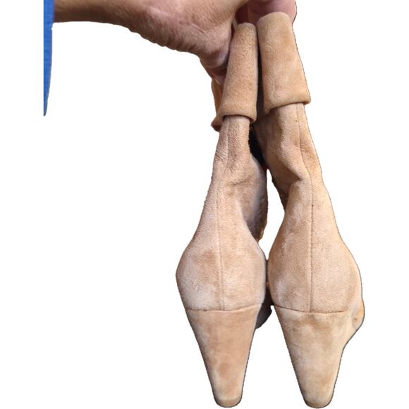 Jeffrey Campbell Handmade Ibiza Last Woven Braided Tan Suede Ankle Wedge Boots 7 - Picture 7 of 10